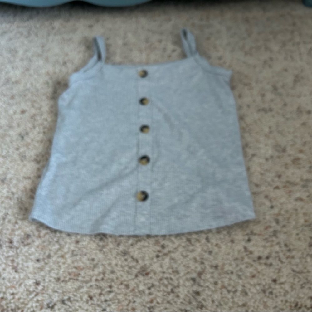 Grey button up tank top